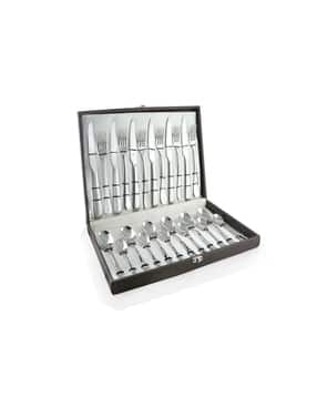 fns Victoria Stainless Steel 24 Pc Cutlery Set with Leatherette Box Packaging-picture-19