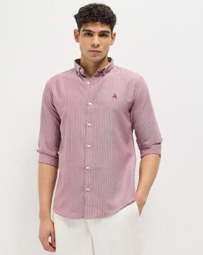 mischief monkey Men Striped Regular Fit Cotton Shirt-picture-11