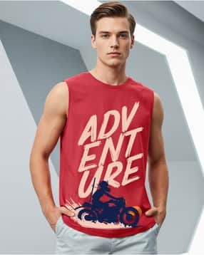 bewakoof Men's Bold Moon Rider Graphic Printed Boxy Fit Vest-picture-14