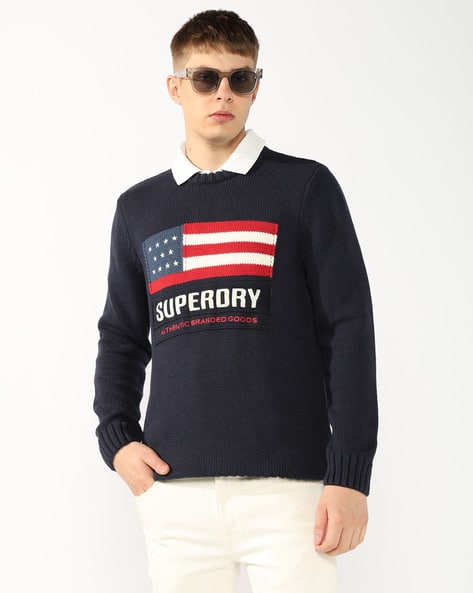 Wool Vintage Country Road Jumper Buy Eclipse Navy Blue Sweaters - Main Image