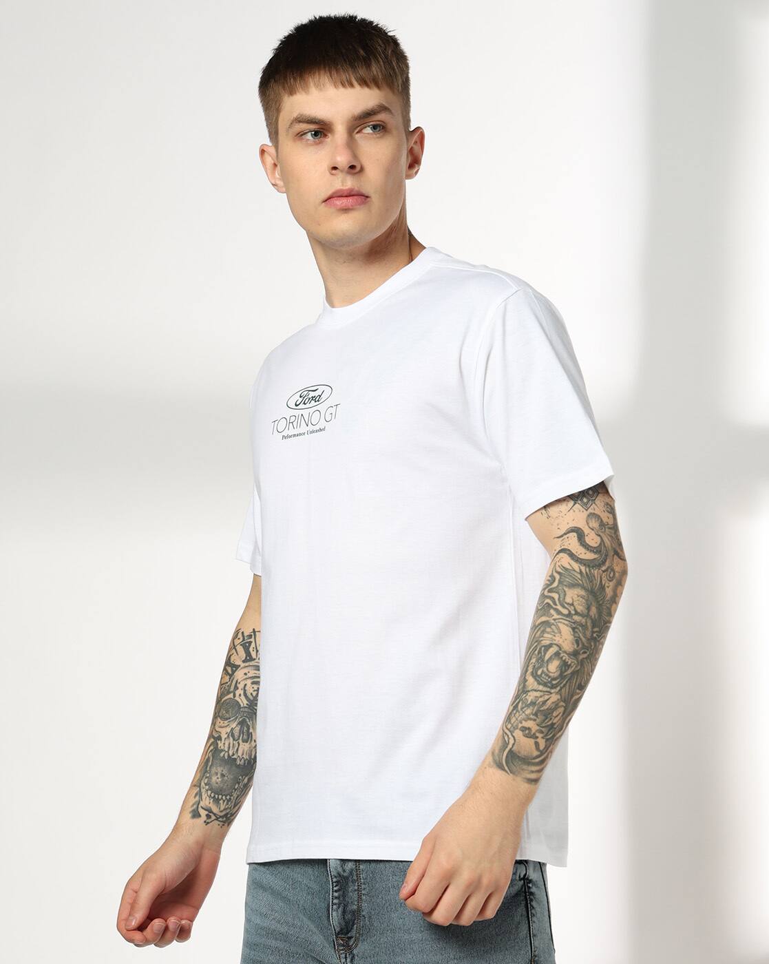 Buy DNMX Men Typographic Print Relaxed Online | Ajio.com