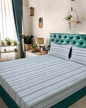 klotthe 300 TC Printed Double King-Size Bedsheet with Pillow Covers-picture-49