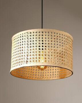 Bamboo Pendant Hanging Lampshade with Bulb-image-26