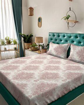 klotthe 250 TC Printed Double King-Size Bedsheet with Pillow Covers-picture-29