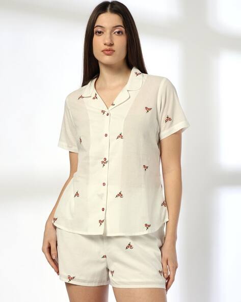 RIO Women Floral Print Regular Fit Shirt & Shorts Set