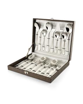 fns Victoria Stainless Steel 18 Pc Cutlery Set with Leatherette Box-picture-47