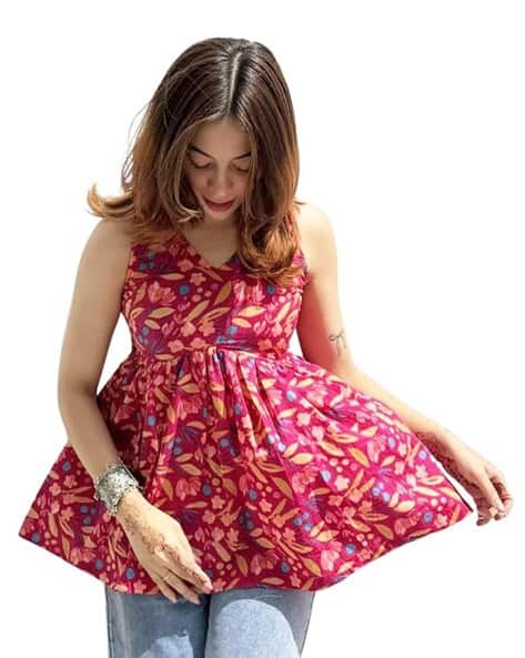 GOSRIKI Women Floral Print A-Line Tunic