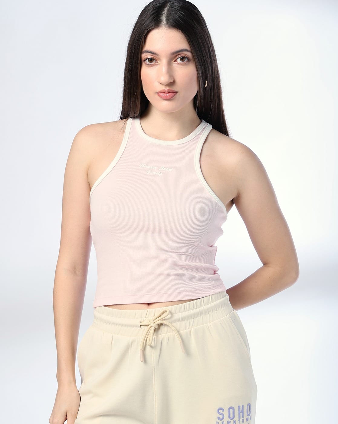 Buy Teamspirit Women Ribbed Tank Top Online | Ajio.com