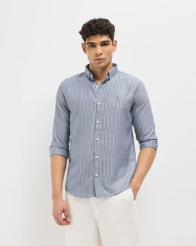 mischief monkey Men Striped Regular Fit Cotton Shirt-picture-35