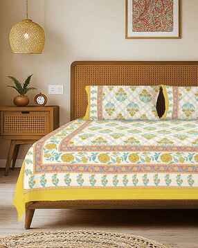 urban space Cotton Handblock Printed King Bedsheet-picture-26