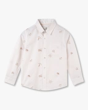 Boys All-Over Print Relaxed Fit Shirt