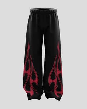 alpha tribe Men Printed Straight Track Pants with Elasticated Waist-picture-33