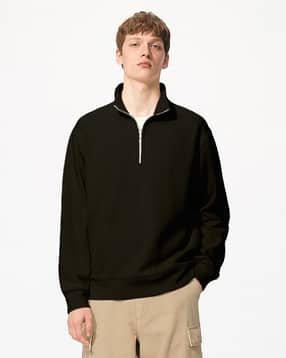 nobero Men Relaxed Fit Sweatshirt with Half-Zip Closure-picture-28