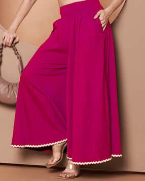 zwerlon x ag Women Flared Palazzos with Scalloped Hem -picture-28