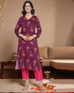 Women Floral Print Straight Kurta-picture-36