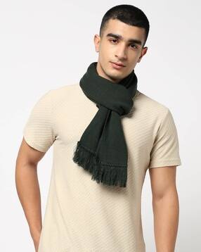 yousta Men Ribbed Muffler with Fringes-picture-34