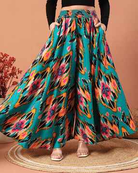 zwerlon x ag Women Printed Flared Palazzos-picture-40