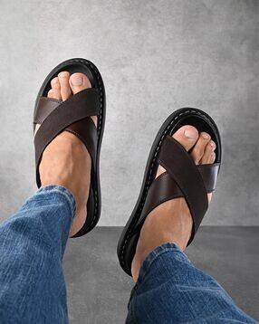 louis stitch Men Cross Strap Slip-On Sandals-picture-22