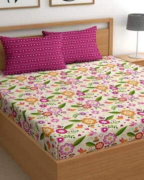 CG Homes Cotton Double Flat 170 TC Printed Bedsheet With 2 Pillow Covers-picture-26