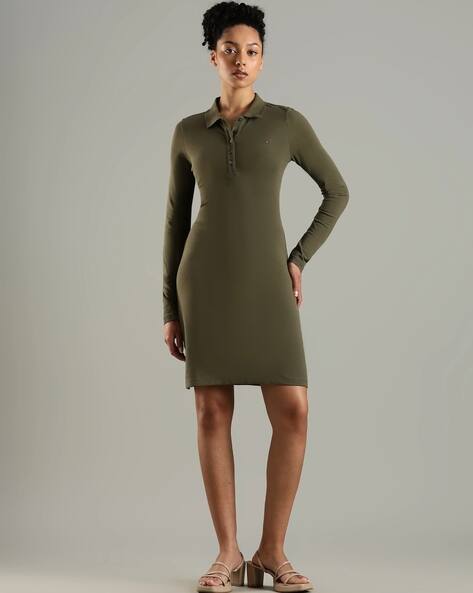 Buy Tommy Hilfiger Women Cotton Polo Collar Dress Online | Ajio.com