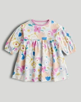 mothercare Girls Varsity Bloom Printed Dress-picture-47