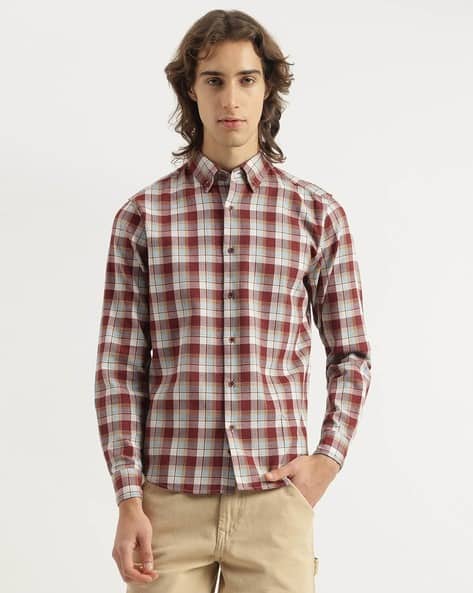 UNITED COLORS OF BENETTON Men Checked Regular Fit Cotton Shirt