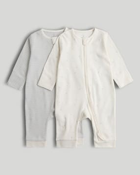 mothercare Essentials Unisex Full Sleeve Sleepsuits - Pack of 2-picture-28