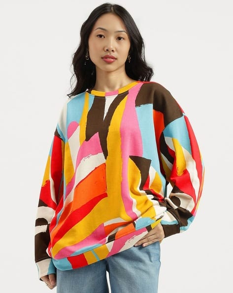 Buy Orange Sweatshirt Hoodies for Women by UNITED COLORS OF