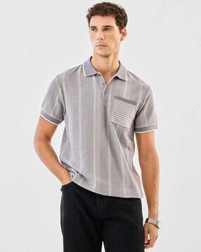 snitch Men Polo-Neck Striped T-shirt   -picture-35