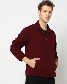 Men Regular Fit Half-Zip Track Jacket