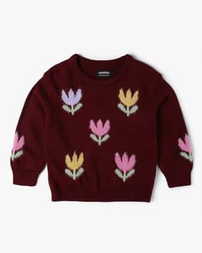 yousta Girls Self-Design Round-Neck Sweater-picture-34