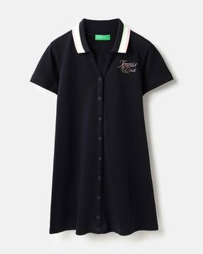 united colors of benetton Girls Embroidered Cotton Shirt Dress-picture-18