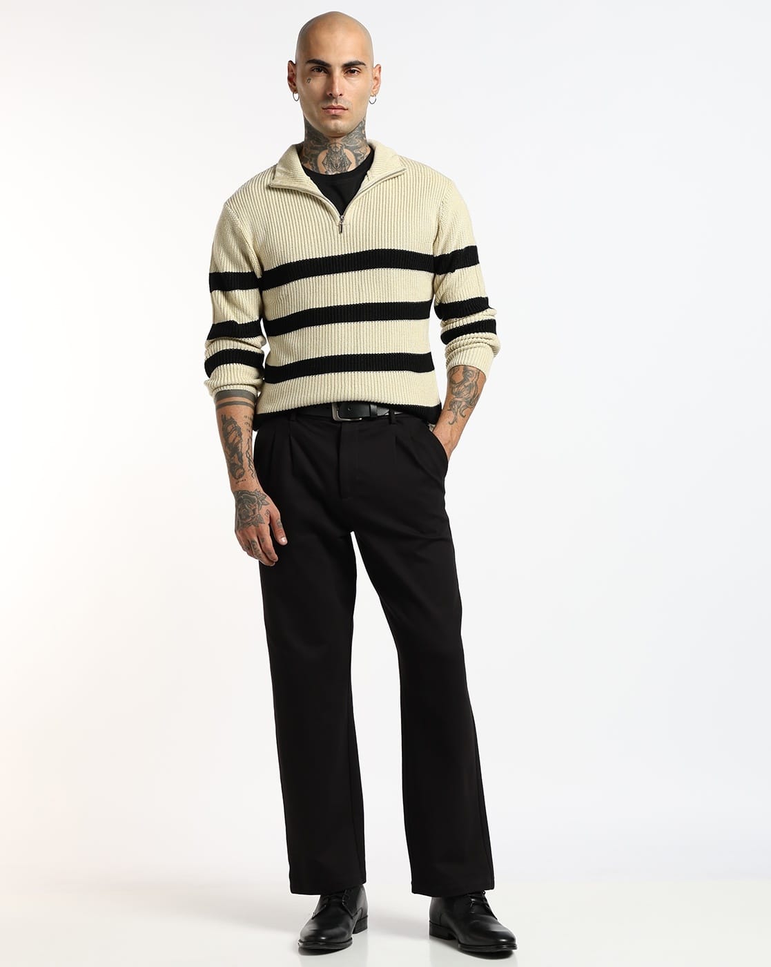 スノーボード EASY STRAY STRIPED ZIP POLO Buy Altheory by AZORTE Relaxed Fit Half Zip Stripe Sweater Online