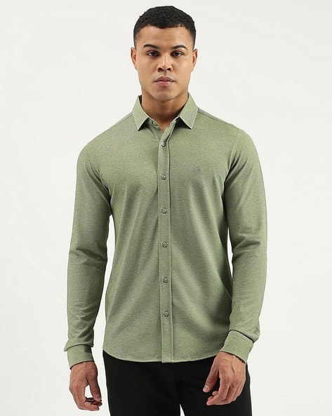 UNITED COLORS OF BENETTON Men Patterned Slim Fit Shirt