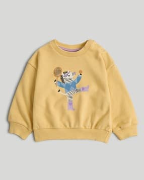 mothercare Girls Lilac Fun Printed Full Sleeve Sweat Top-picture-32