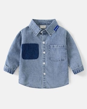 hopscotch Boys Regular Fit Denim Shirt with Patch Pocket-picture-24