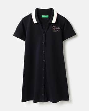 united colors of benetton Girls Embroidered Cotton Shirt Dress-picture-19