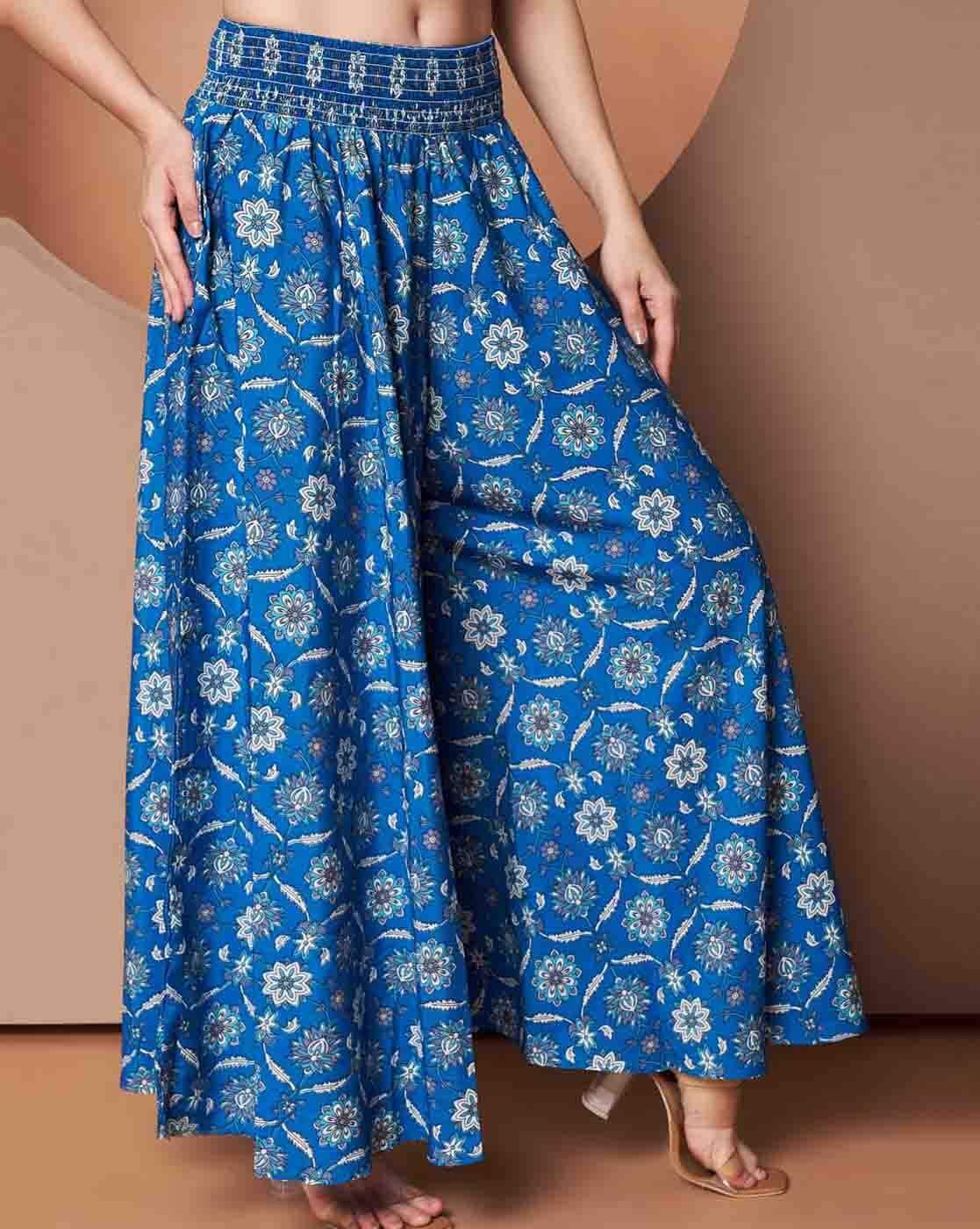 Buy OTABU Women Floral Flared Palazzos Online | Ajio.com