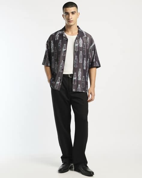 Altheory by AZORTE Relaxed Fit Coke Aop Resort Knit Shirt