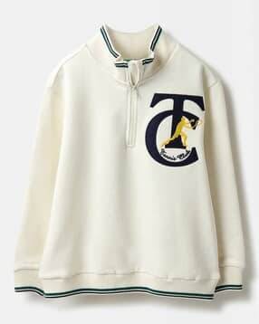 united colors of benetton Boys Brand Print Regular Fit Mock-Neck Sweatshirt-picture-13