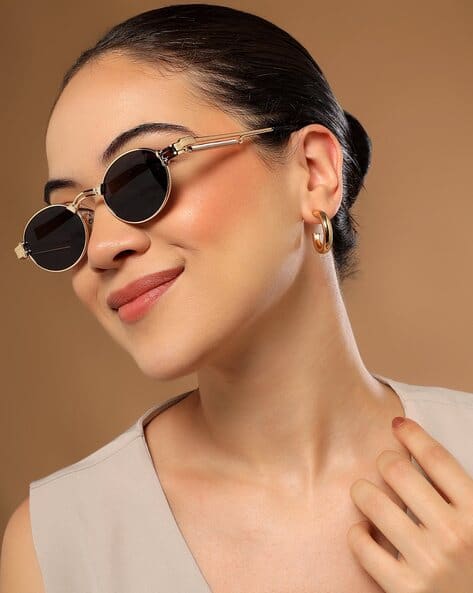 VOYAGE Men UV-Protected Round Sunglasses-B80593
