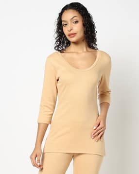 Women Scoop-Neck Thermal Top