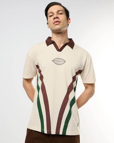 Buda Jeans Co Men Typographic Print Relaxed Fit Polo T-Shirt