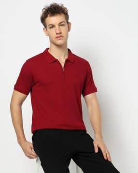 yousta Men Waffle-Knit Regular Fit Polo T-Shirt-picture-34