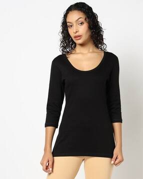 Women Scoop-Neck Thermal Top