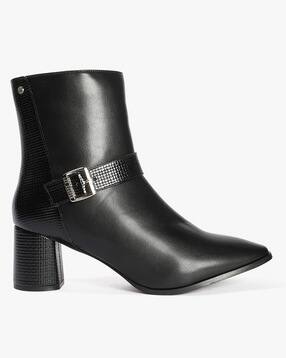 Women Bow-Accent Block Heeled Boots
