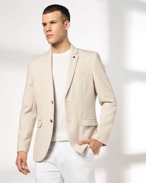 john players Men Patterned Slim Fit Single-Breasted Blazer-picture-38