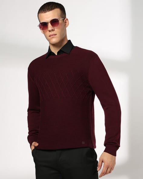 JOHN PLAYERS Men Slim Fit Round-Neck Pullover