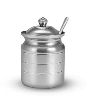 Stainless-Steel Ghee Pot with Spoon & Lid-image-41