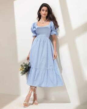 honky tonky Women Checked Tiered Dress-picture-15